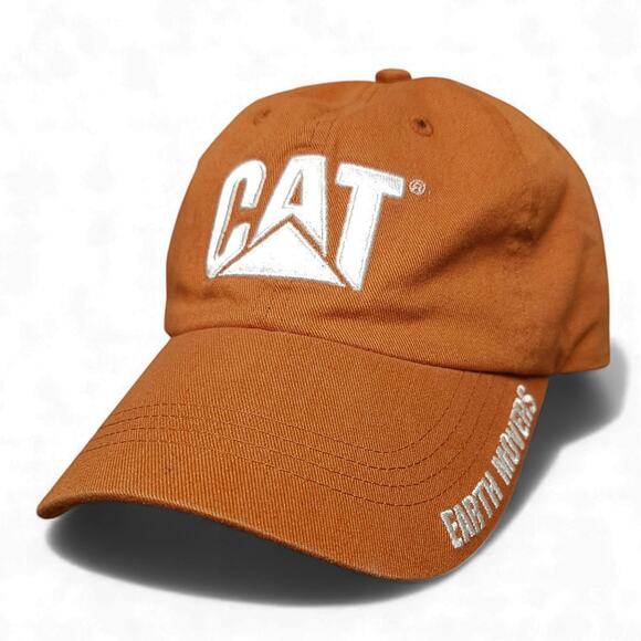 CAT Earth Movers Tractors Machine Haulers Orange Hat Cap Strapback - Picture 1 of 3